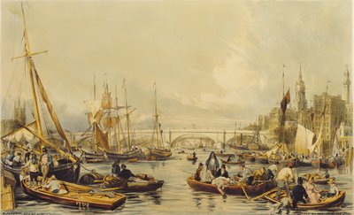 Pool mit Blick auf die London Bridge von William Parrott